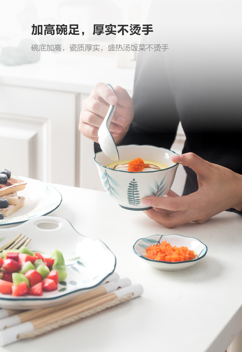 European household food dish creative web celebrity ceramic plate of fruit salad dish Nordic breakfast tray, western - style food dish plates