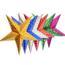 Christmas hanging decoration laser five-pointed star ceiling decoration five-pointed star Christmas decorations mall kindergarten outfit