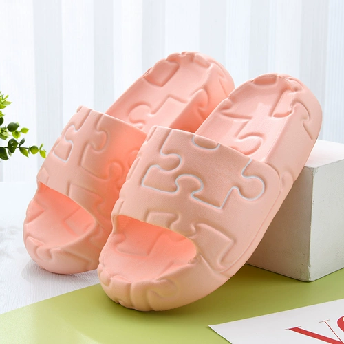 Женские летние домашние тапочки-сандалии на толстой подошве для дома, ванной комнаты, ванной, нескользящей, бесшумной, мягкой подошвой, без шнуровки, верхняя одежда из ЭВА