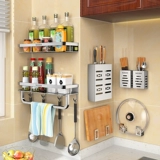 Кухонная стойка, настенная, многофункциональная приправа без перфоратора, бытовая стойка для посуды, стеллаж для хранения
