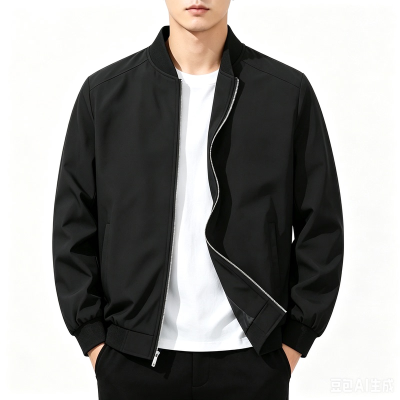 New Spring Men's Clothing Baseball Jacket Casual Solid Color Stand Collar Thin Coat Jacket Workwear Plus Size Big Guy Jacket
