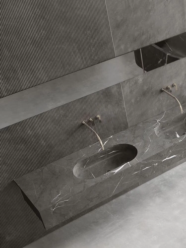 Тихое серое туалетное стеновая плитка Ухабляющая вода по течению каменной кирпич