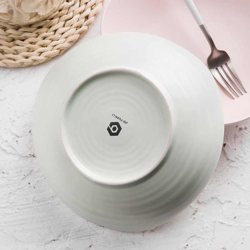 Ceramic bowl creative triangle bowl of northern Europe contracted Ceramic tableware major household rainbow such as bowl dish bowl of soup bowl size 8 inch bowl