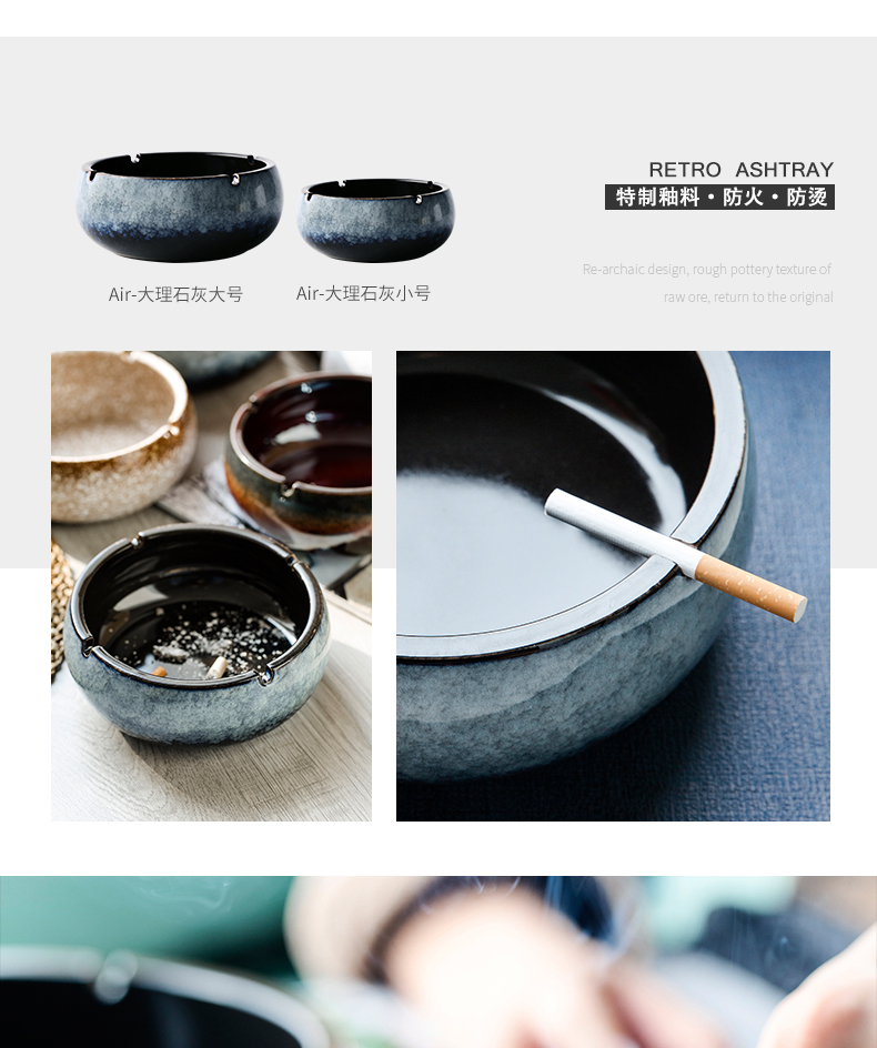 Large ashtray creative move ceramic ashtray Chinese style household living room office wind restoring ancient ways the ashtray