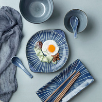 Creative Ceramic Rice Bowl Home Salad Bowl Noodles Bowl Long sushi Plate Spoon Coffee Cup Saucer