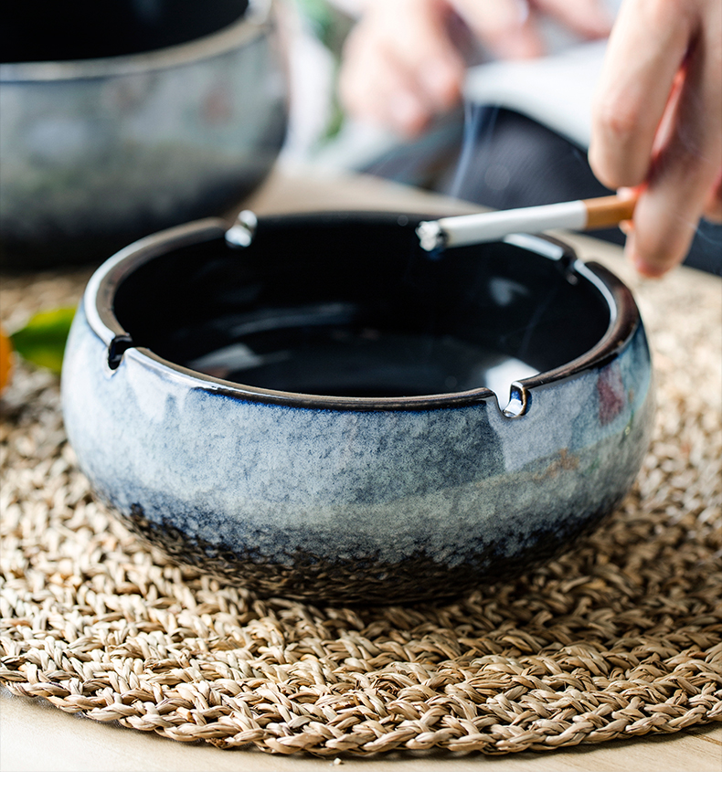 Large ashtray creative move ceramic ashtray Chinese style household living room office wind restoring ancient ways the ashtray