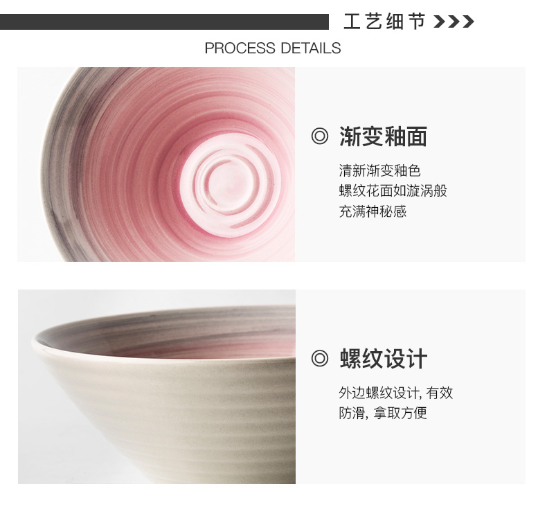 La rainbow such use large more creative household ceramic bowls bowl dish bowl of beef noodles bowl sky high large soup bowl