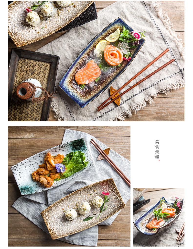 Creative Japanese sushi plate ceramic plate plate of ship plate pan Korean food dish plate pastry dish fish dish restaurants