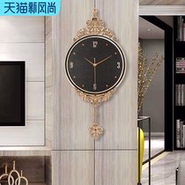 Nordic light luxury living room watch wall clock Modern simple decorative clock European creative household silent quartz hanging watch