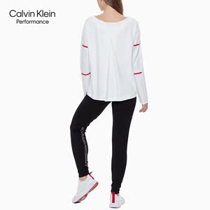 CK运动经典款女装撞色条纹宽松舒适健身瑜伽针织休闲卫衣4WH9K246