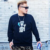 Spring and autumn special large number plus suede mens sweaty dressing Gats up overweight Overweight Son Easy to thicken long sleeves headsweaters