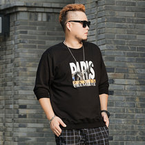  2021 spring and autumn plus size thick sweater mens long-sleeved t-shirt large fat loose fat guy long-sleeved bottoming shirt