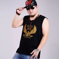 Mùa hè 2018 nam vest béo XL không tay rộng áo thun thể thao vest vai rộng tay áo thấm mồ hôi áo thể dục chấm com