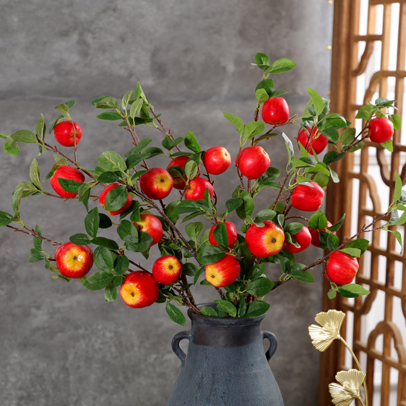 Simulation apple branch home living room decoration model room decoration simulation branch simulation fruit fake fruit vine