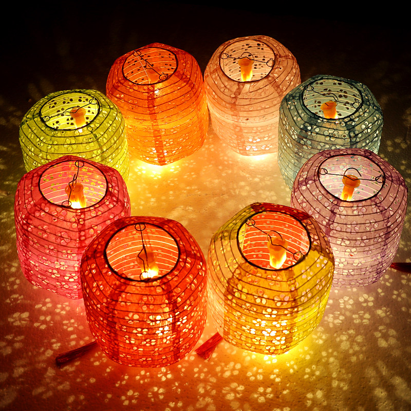 The Lantern Festival Winter Melon Hollowed-out Paper Lantern Children Dance Carry-on Light Shooting Ancient Wind Props Handmade Lanterns Decoration