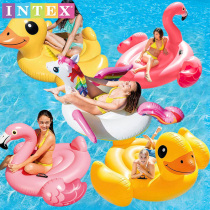 INTEX little yellow duck swimming ring toy childrens water horse Flamingo unicorn floating pool inflatable floating bed