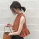 Mùa hè mới phiên bản Hàn Quốc của đơn giản màu sắc thuần khiết hoang dã áo vest không tay học sinh mặc áo khoác ngắn xù phụ nữ - Áo vest