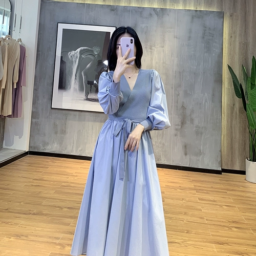 幼瓷 [Spike Werfaler Limited Dicount] Оригинал 238 теперь 88 дизайн фальшивые два вязаных платья