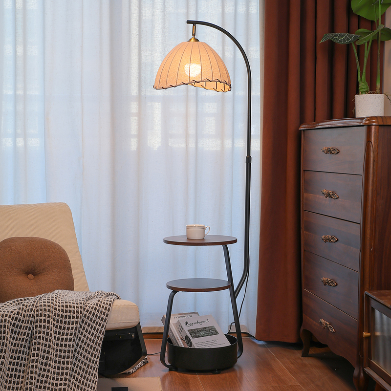 Medieval-Style Floor Lamp Next to the Sofa in the Living Room 2025 New Retro Bedroom Bedside Table Integrated Atmosphere Lamp