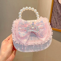 Розовая портативная сумка через плечо с бантиком