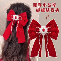 6#fang Diamond Snow Welvet Bow Bower Clip Clip
