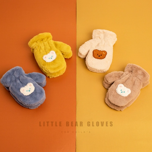 Детские удерживающие тепло утепленные милые перчатки для мальчиков для девочек