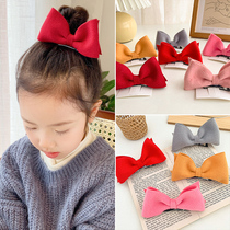 Princess bow headgear children autumn and winter red hairclip three-dimensional Korean girl hair accessories little girl hairpin edge clip