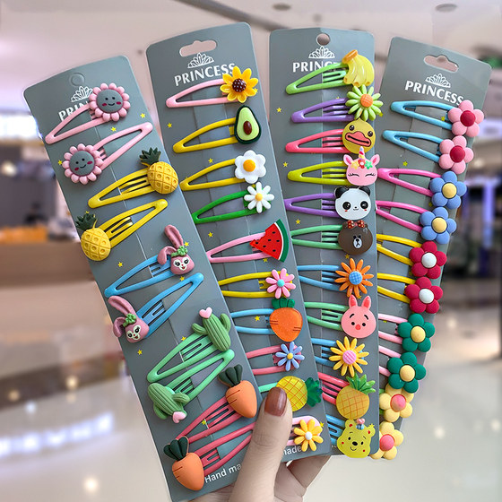 Children's hairpins female princess headwear bb clip card broken hairpins children's infant hairpins bangs clip baby hair accessories