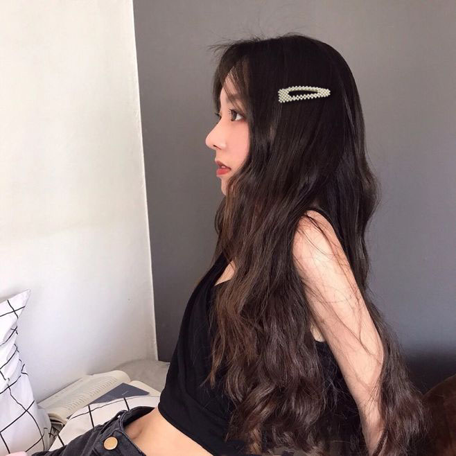 Clip kẹp tóc tiara nữ Hàn Quốc ins net đỏ ngọc trai phụ kiện tóc cô gái nhỏ kẹp tóc thư mục bên bangs clip - Phụ kiện tóc dây buộc tóc vải