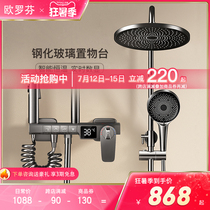 German Eurofen Bathroom Gun Grey Count Thermostatic Bath Shower Head Suit Home Full Copper Shower Shower Shower Shower Shower