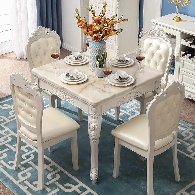 European-style marble living room furniture coffee table TV cabinet combination small apartment carved floor cabinet