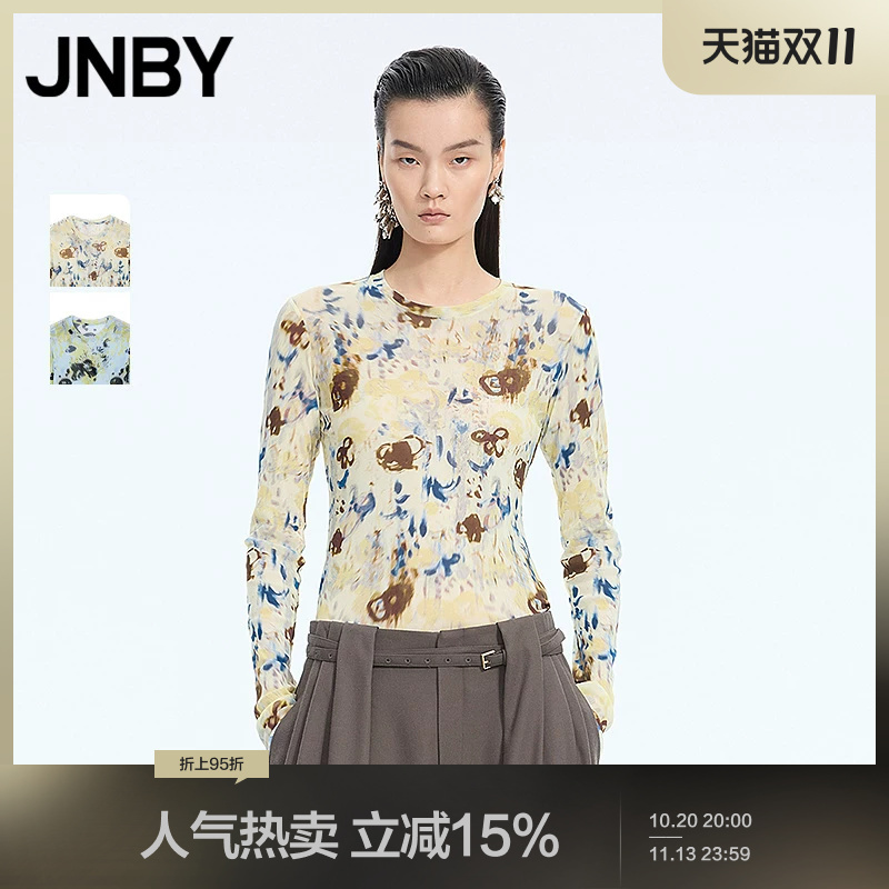 [Same Style as in Shopping Malls] Jnby/Jiangnan Cloth 26 Spring New Product Floral Long Sleeve T-Shirt 5Q1113810