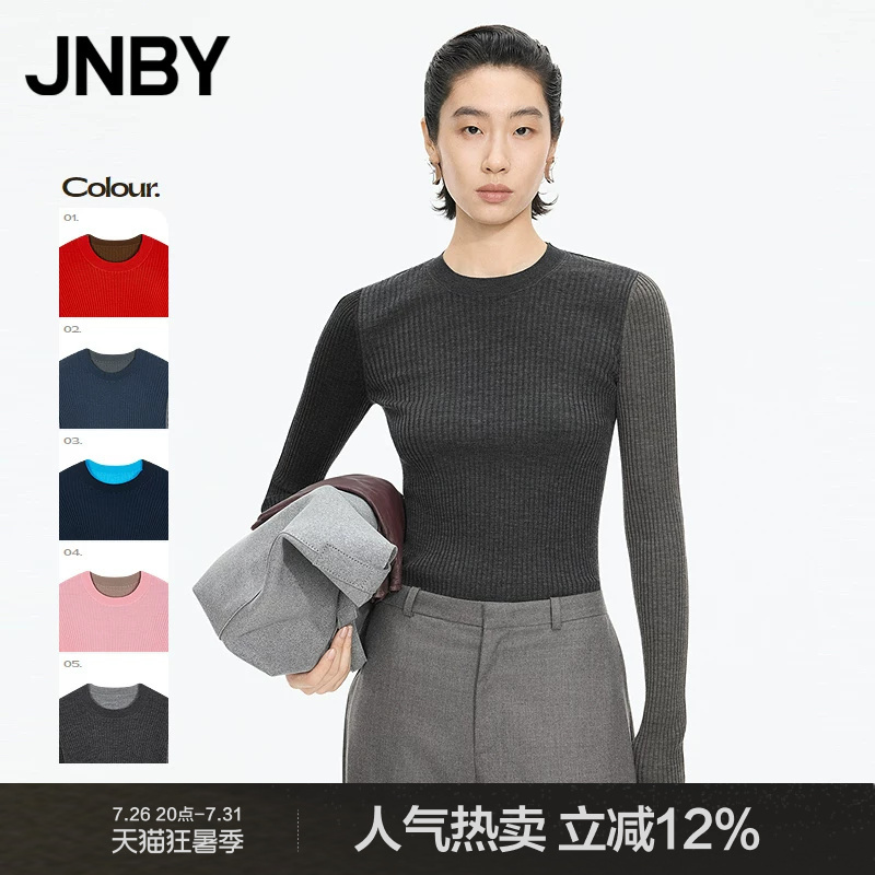 Jnby/Jiangnan Cloth Autumn and Winter Color-Block Knitted Sweater Slim Fit Pullover Stylish Design 5P0311250