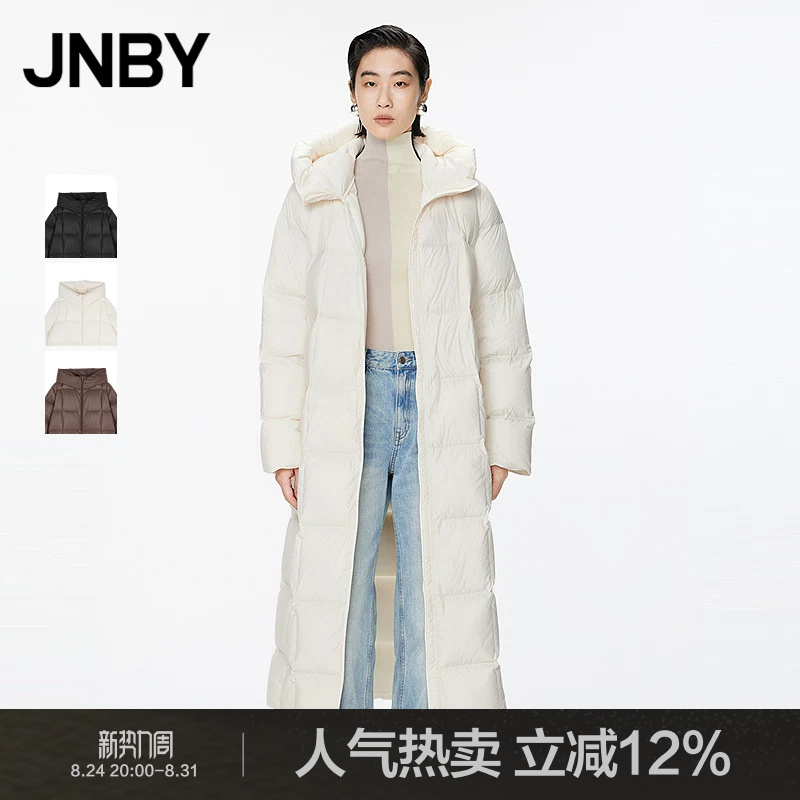 【95% White Duck Down】Jnby/Jiangnan Cloth Art Winter down Jacket, Extra Long, Hooded, Loose Fit 5Oac15170 【95% White Duck Down】Jnby/Jiangnan Cloth Art Winter down Jacket, Extra Long, Hooded, Loose Fit 5Oac15170
