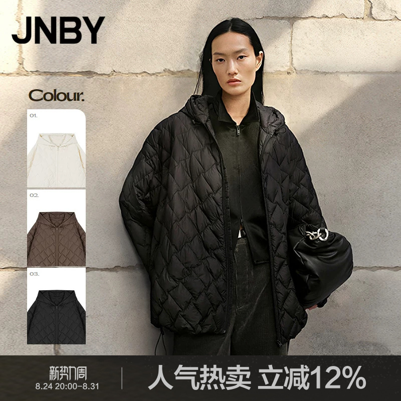 Jnby/Jiangnan Cloth Winter Lightweight down Jacket Loose Hooded Coat Women's Fashionable and Warm 5O9C13890