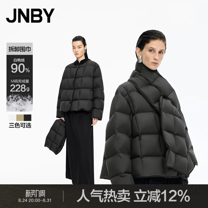 [Free Scarf] Jnby/Jiangnan Clothing Winter Short down Jacket Loose Blocky Coat 5P0C14030