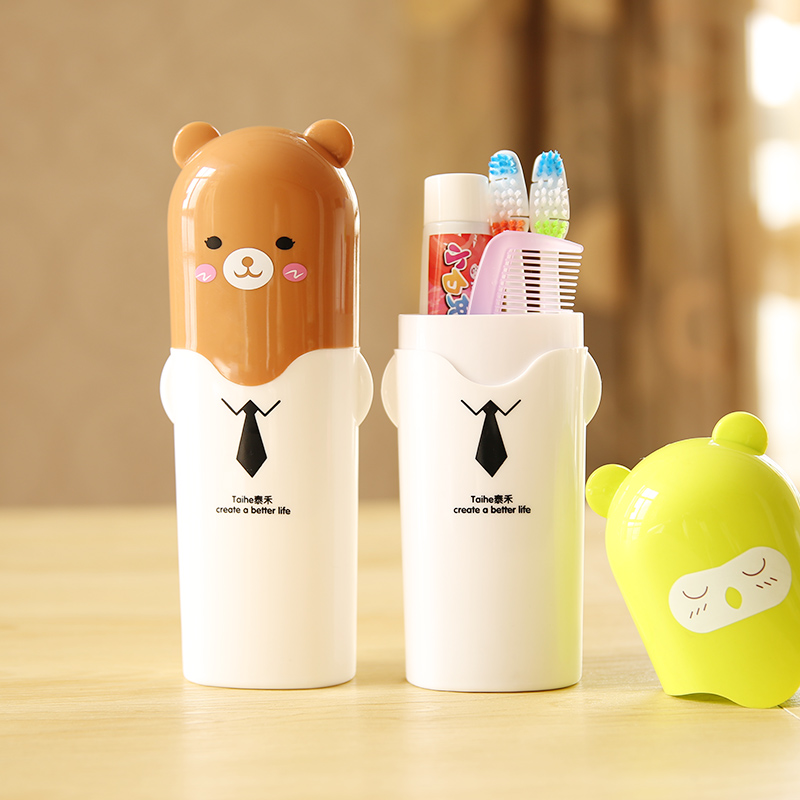 Portable toothbrush case toothbrushing cup Cartoon Travel Wash Cup Tooth cylinder cute toothbrush cup lovers toothbrush containing box