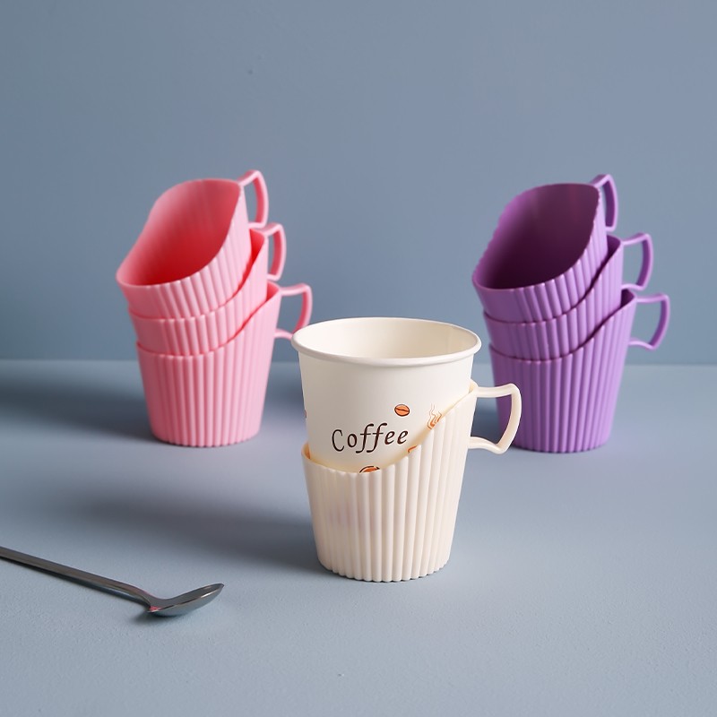 Festive Disposable Cupcups CREATIONS OFFICE ANTI-BURN HAND PAPER CUPS PLASTIC THICKENING HOT DRINKS TEA WATER MUG SEAT