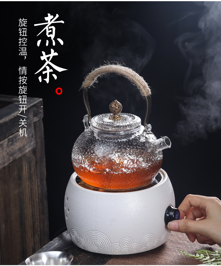 Heat resistant glass ceramic the boiled tea, the electric TaoLu suit white tea, black tea pu - erh tea boiling steam teapot tea stove household