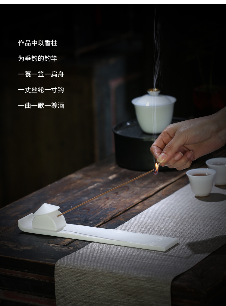 Lin Xiaowei dehua white porcelain incense inserted home sitting room furnishing articles furnishing articles club appearance teahouse soft outfit creative incense buner