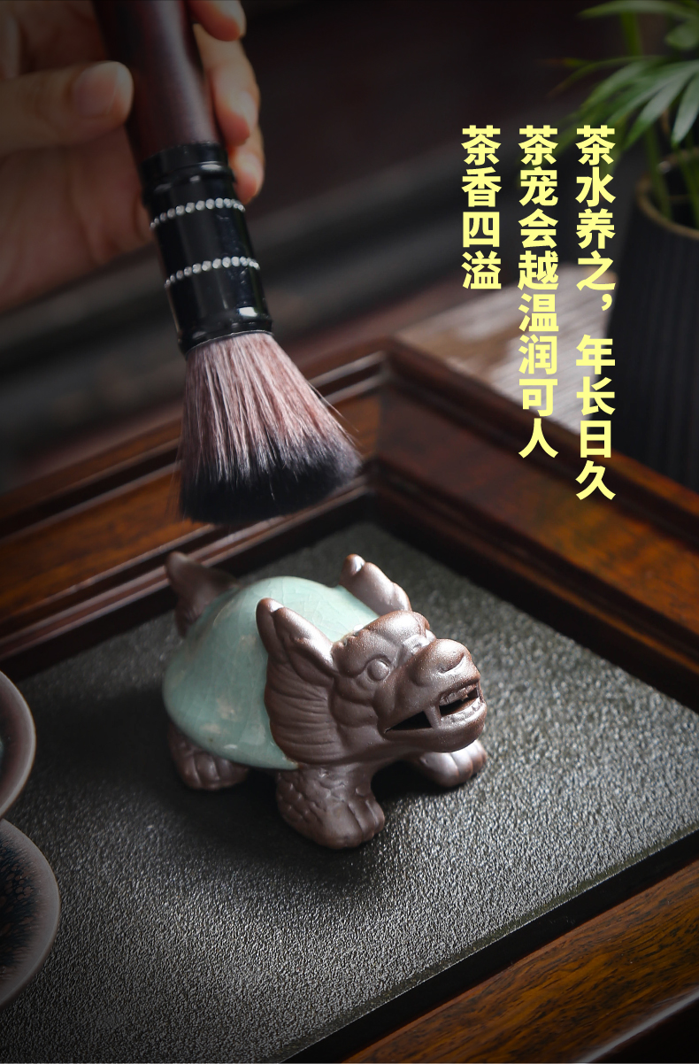 Elder brother up with ceramic turtle office tea pet furnishing articles can raise hand to play kung fu tea tea art of spare parts