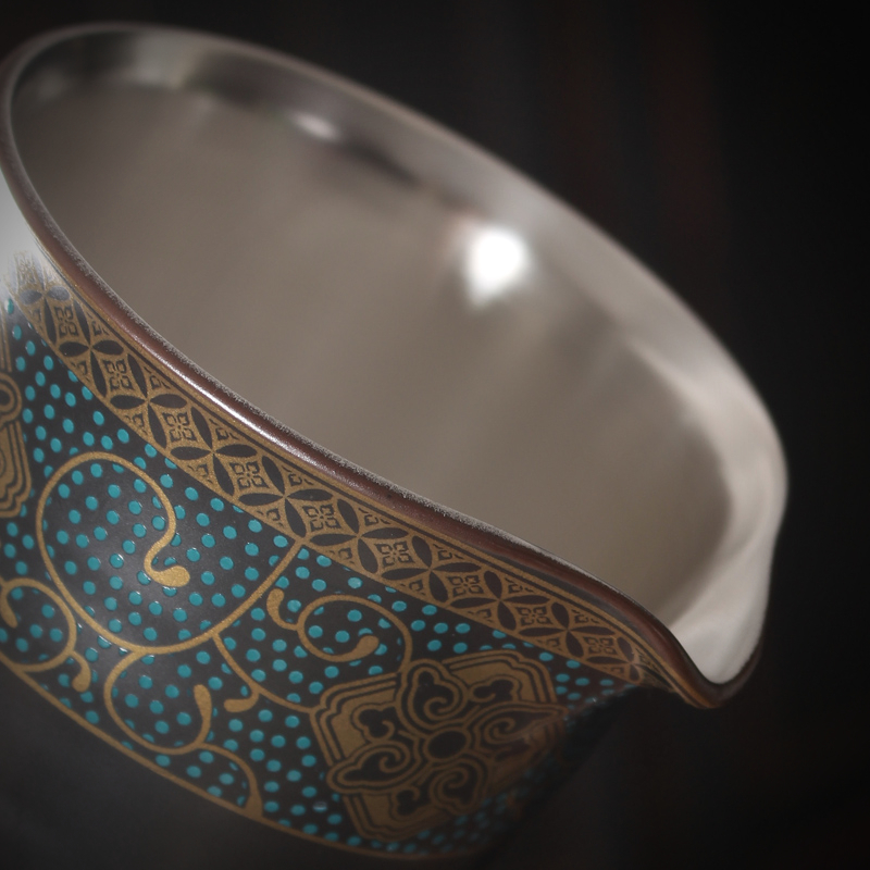 Silver sterling Silver 999 checking ceramic fair keller of tea tea sea points) suit kung fu tea accessories and CPU
