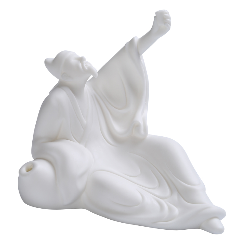 Dehua white porcelain furnishing articles furnishing articles on li bai asked tea pet ceramic tea boutique tea taking with zero tea place adorn article