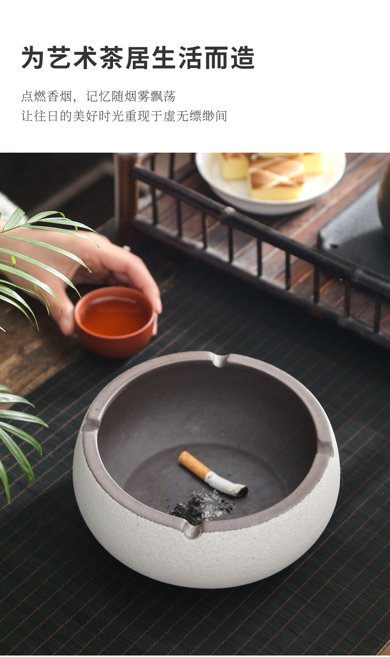 Creative large heavy ashtray retro move ceramic ashtray home sitting room office multi - function ashtray