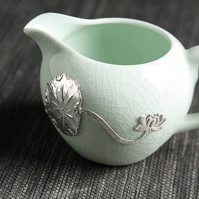 Your up agate glaze ceramic fair keller with silver lotus leaf and a cup of tea is large porcelain tea set separate piece can raise