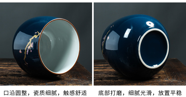 Kung fu tea set ji blue glaze ceramic household teapot tea tureen tea cups porcelain sets of new Chinese style