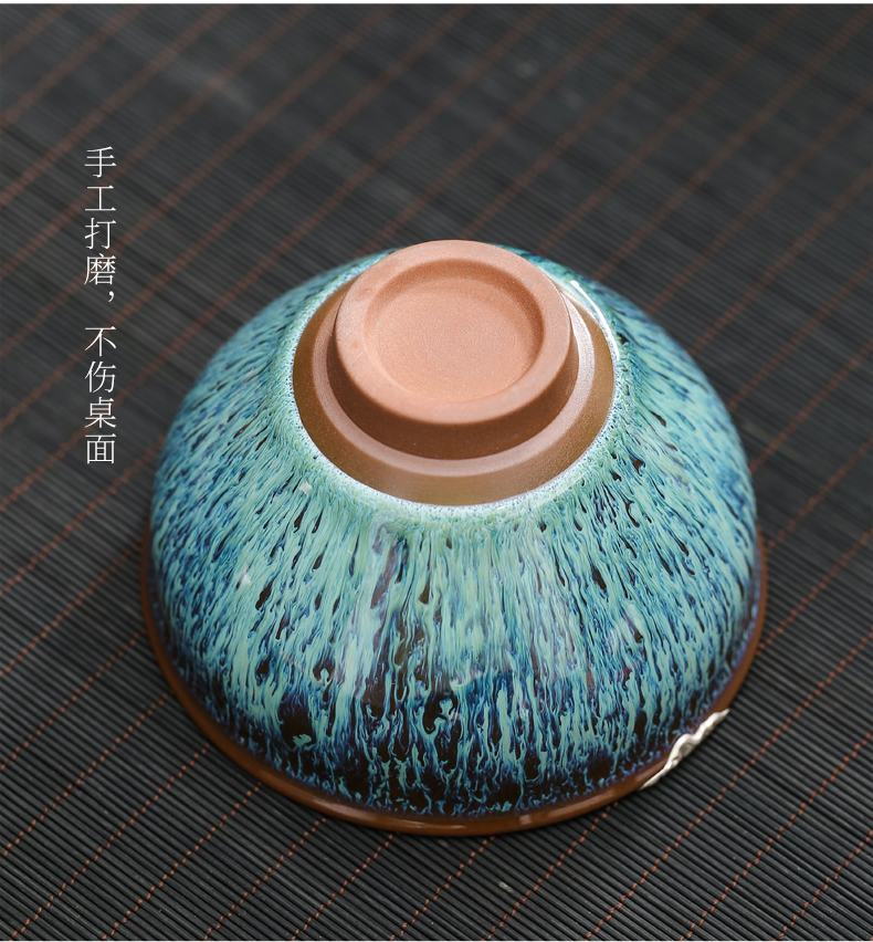 Silver oil droplets temmoku built one masters cup cup pure manual single glass up ceramic kung fu tea tea tea set