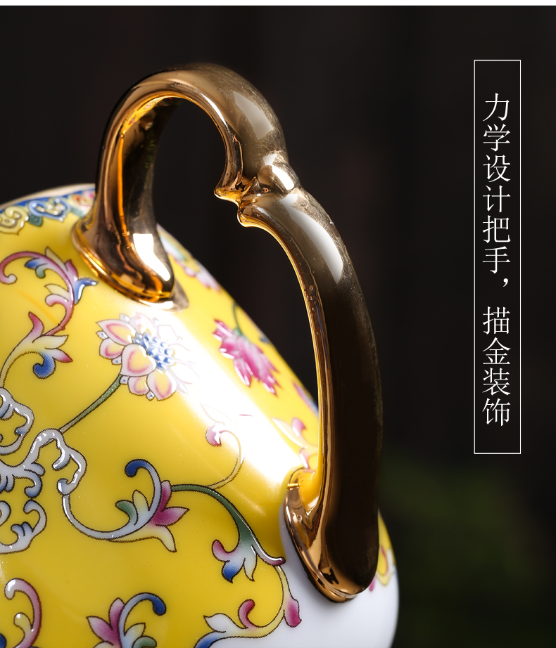 Silver colored enamel coppering. As large glass ceramics cup Silver cup of office 999 masters cup kung fu tea set
