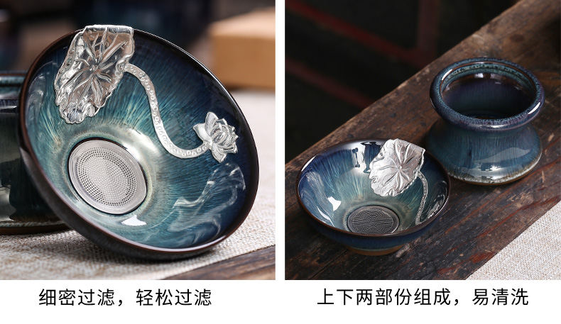 Jingdezhen up with silver tureen large ceramic only three bowls of household kung fu tea sets and tea cups, tea cups