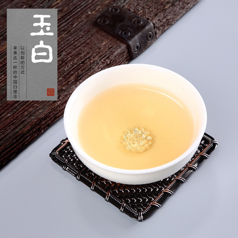 Jade craft checking kung fu ceramic Mosaic whitebait tea cups silver lotus sample tea cup, director of the pu 'er personal single CPU
